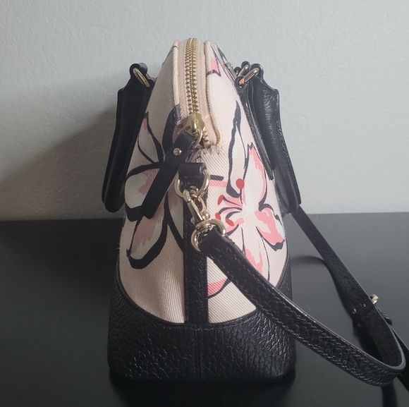 Kate Spade Bay Street Floral Rachelle Bag- Antilles Bubbles Tiger Lily Pink, Blk - Picture 6 of 16